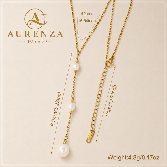 Collar Perla Aurora Dorada