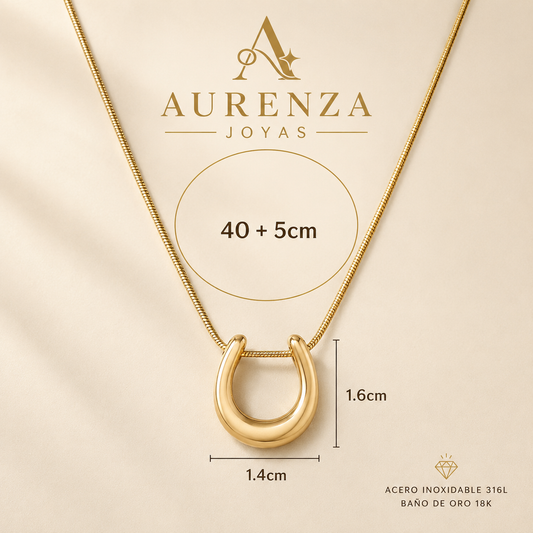Cadena herradura recubierto en oro de 18k