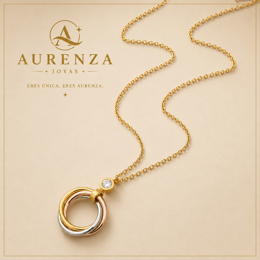 Collar Trinity Eternity™ | Triple Aro Entrelazado en Acero 316L chapado Oro 18K