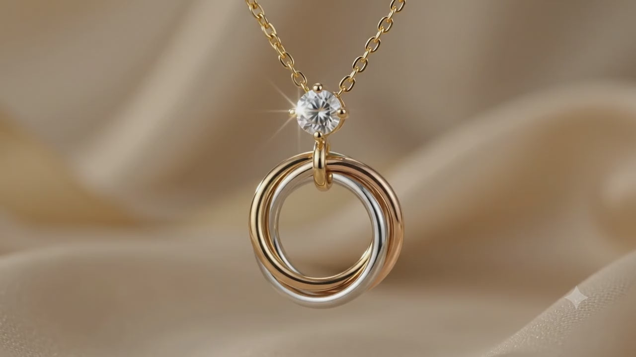 Collar Trinity Eternity™ | Triple Aro Entrelazado en Acero 316L chapado Oro 18K