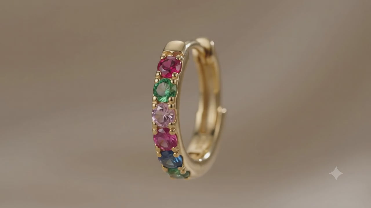 Aretes Elara Circón baño oro 18k