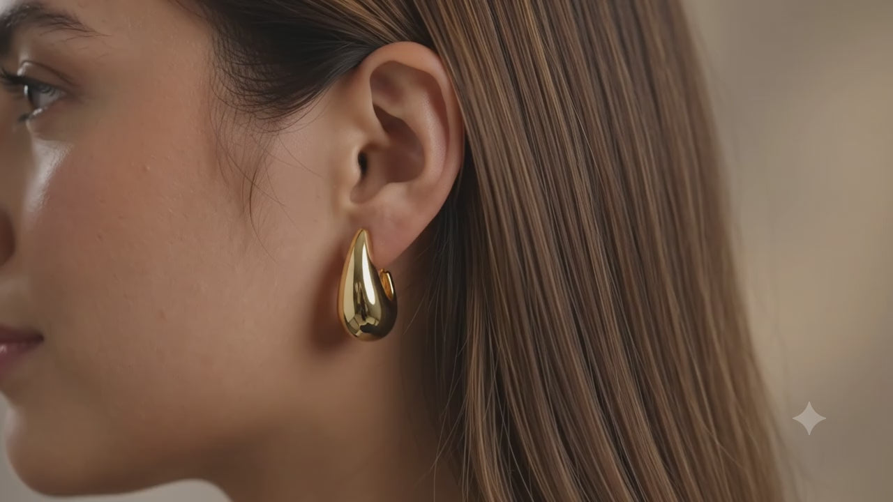 Aretes Gota Aurelia Chapado Oro 18K